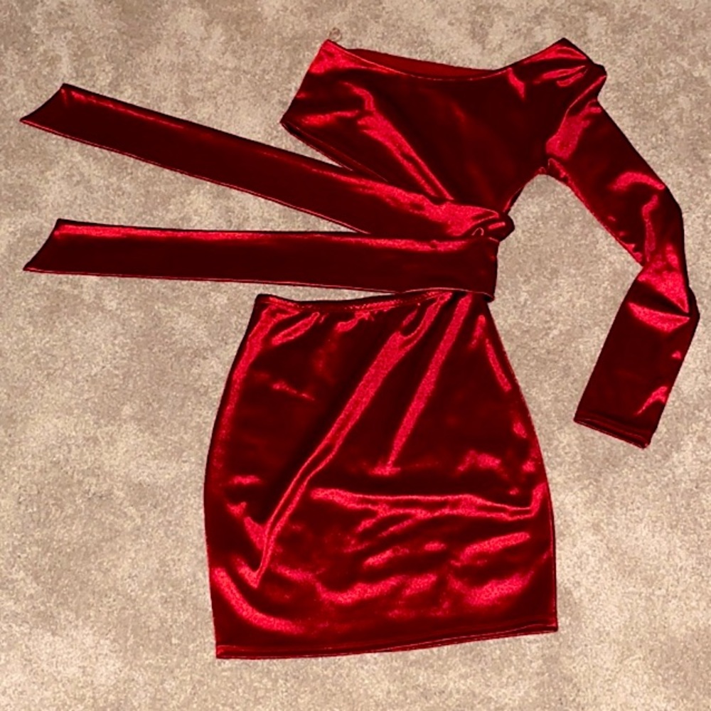 COPY - satin red party dress